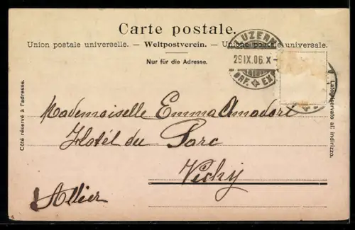 AK Luzern, Uferpartie mit Rathaus