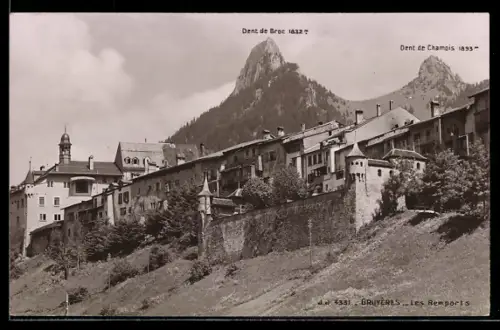 AK Gruyères, les Remparts, Dent de Broc, Dent de Chamois