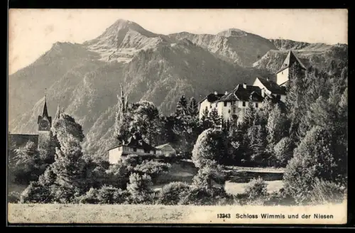 AK Wimmis, Schloss mit Niesen