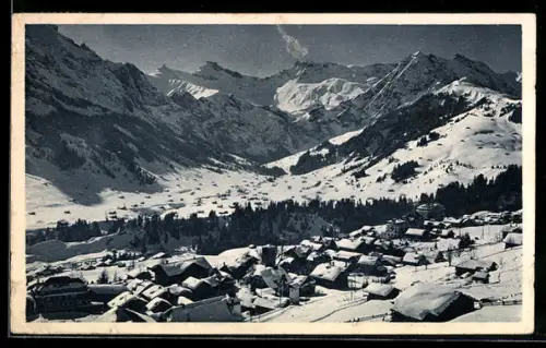 AK Adelboden, Teilansicht mit Steghorn, Wildstrubel und Fizer