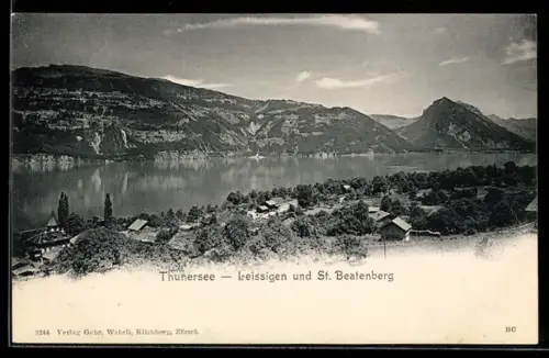 AK Leissigen /Thunersee, Teilansicht mit St. Beatenberg
