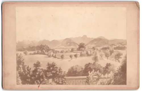 Fotografie Jak. Schöneberger, Aibling, Ansicht Aibling, Ortsansicht nach einem Gemälde 1888