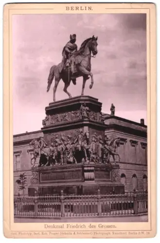 Fotografie Rob. Prager, Berlin, Ansicht Berlin, Denkmal Friedrich des Grossen