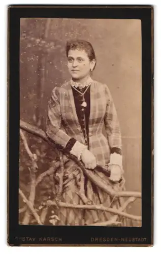 Fotografie Gustav Karsch, Dresden-Neustadt, Grosse Meissnerstrasse 17, Porträt einer Dame