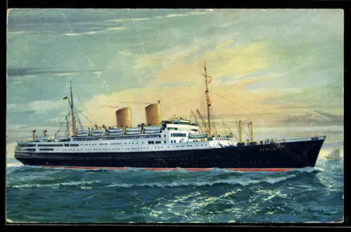 AK Passagierschiff M.S. Berlin vom Norddeutschen Lloyd Bremen auf See