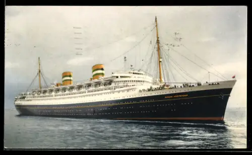 AK Passagierschiff S.S. Nieuw Amsterdam über den Achtersteven fahrend