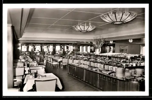 AK Kaltes Buffet im Fährschiff Deutschland