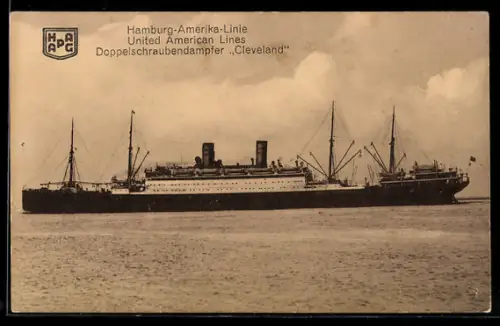 AK Passagierschiff Cleveland der Hamburg-Amerika-Linie