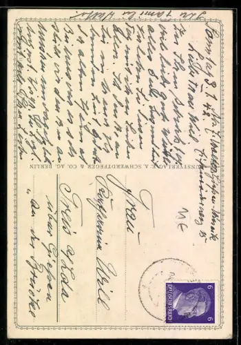 AK Matrosen im Ruderboot halten auf ein Segelschiff zu