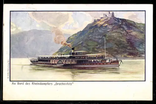 AK Dampfer Drachenfels der Köln-Düsseldorfer-Rhein-Dampfschiffahrt