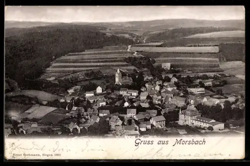 AK Morsbach, Teilansicht mit Kirche