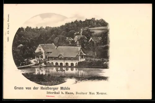 AK Haan /Ittertal, Gasthaus Heidelberger Mühle Max Meurer