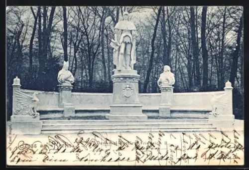 AK Berlin, Denkmal Kurfürst Friedrich III, Grosser Tiergarten