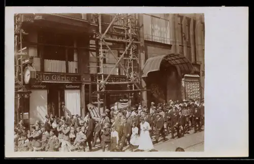 Foto-AK Frankfurt /Main, Goldwaren Otto Gärtner und Konditorei Max Welsch, Zeil