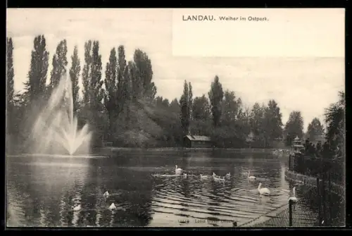 AK Landau, Weiher im Ostpark