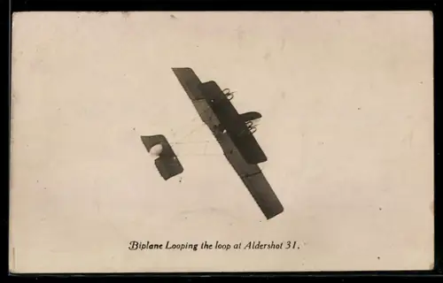 AK Biplane looping the loop at Aldershot