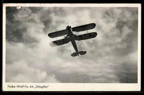 AK Schul- u. Sportflugzeug Focke-Wulf FW 44 Stieglitz