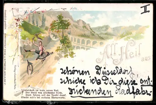 AK Mann nach Unfall mit zerbrochenem Fahrrad