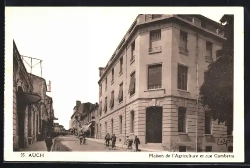 AK Auch, Maison de l`Agriculture et rue Gambetta