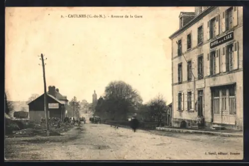 AK Caulnes /Cotes-du-Nord, Avenue de la Gare, Hotel de la Gare