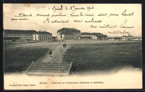 AK Epinal, Casernes de Chantraine, Panorama