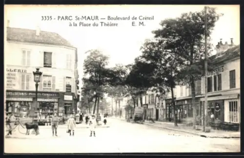 AK Saint-Maur-des-Fossés, Parc Saint-Maur, Boulevard de Créteil à la Place du Théatre