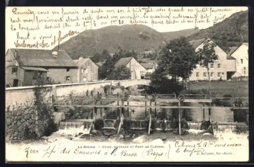 AK La Bresse, Usine, Barrage et Pont de Cloirie