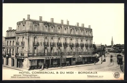 AK Bordeaux, Hotel Commercial & Du Midi, Café Kléber
