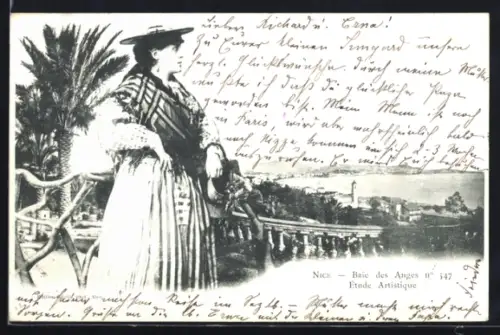 AK Nice, Baie des Anges, Etude Artistique