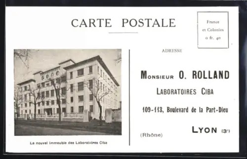 AK Lyon, Laboratoires Ciba, 109-113 Boulevard de la Part-Dieu, prop. O. Rolland