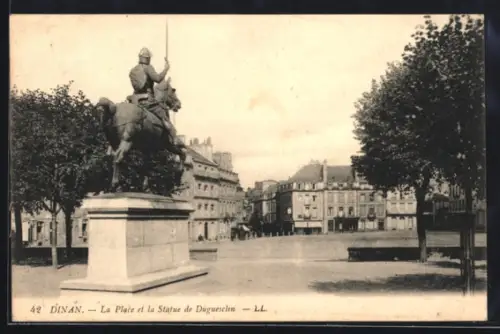 AK Dinan, La Place et la Statue de Duguesclin