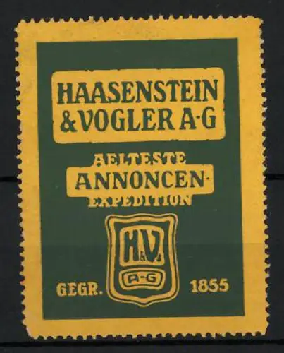 Reklamemarke Altona, Haasenstein & Vogler A-G, Älteste Annoncen-Expedition, Logo