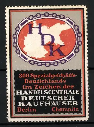 Reklamemarke Berlin, Handelscentrale Deutscher Kaufhäuser, HDK-Logo
