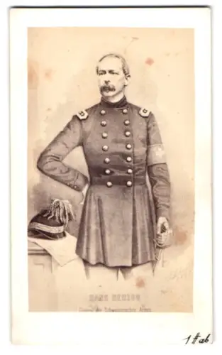 Fotografie unbekannter Fotograf und Ort, Hans Herzog, Schweizer General und Oberbefehlshaber der Schweizer Armee 1870/18
