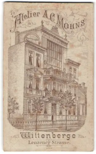 Fotografie A. C. Mohns, Wittenberge, Lenzenerstrasse, Fassadenansicht des Ateliers