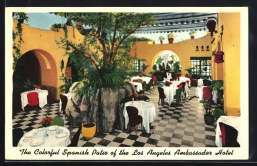 AK Los Angeles, CA, Ambassador Hotel, The Spanish Patio