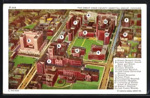 AK Chicago, IL, The Great Cook County Hospital Group, General View