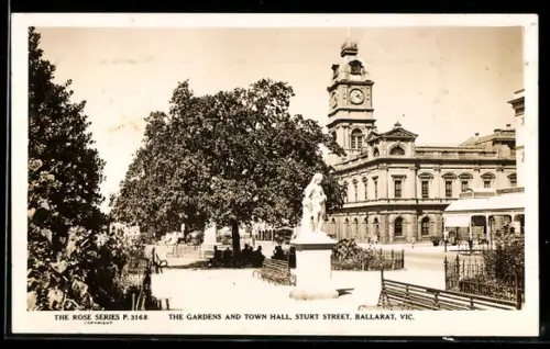 AK Ballarat /Vic., The Gardens and Town Hall, Sturt Street