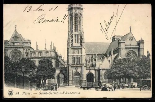 AK Paris, Saint-Germain-l`Auxerrois avec voitures et passants
