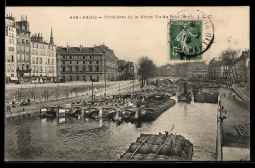 AK Paris, Petit-bras de la Seine vu du Pont-Neuf