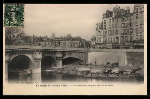 AK Paris, Le Pont-Neuf au petit bras de la Seine