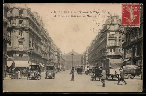 AK Paris, L`Avenue de l`Opéra et l`Académie Nationale de Musique