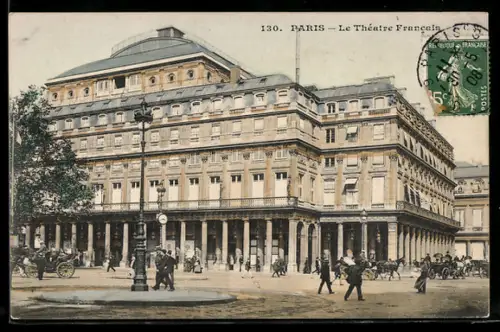AK Paris, Le Théâtre Francais et la vie urbaine animée