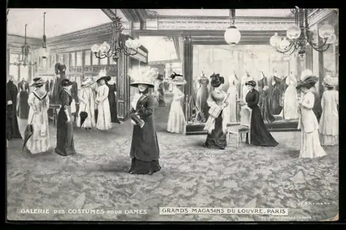 AK Paris, Grands Magasins du Louvre, Galerie des Costumes pour Dames