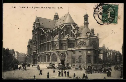 AK Paris, Église St-Eustache et animation urbaine