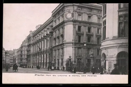 AK Paris, Rue du Louvre & Hôtel des Postes