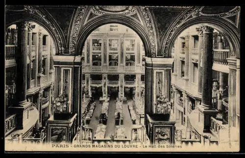 AK Paris, Grands Magasins du Louvre, Le Hall des Soieries