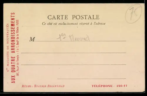 AK Paris, Hôtel des Postes, Rue du Louvre