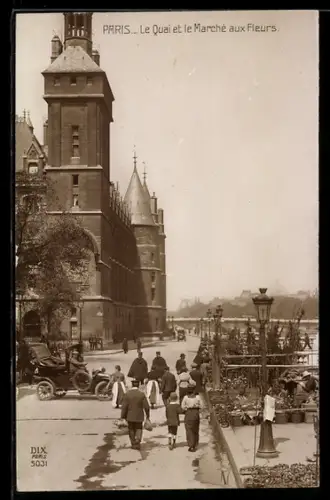 AK Paris, Le Quai et le Marché aux Fleurs