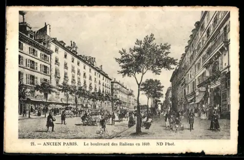 AK Paris, Le boulevard des Italiens en 1810